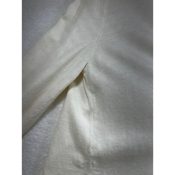 Talbots Cream Navy Stripe Pleated Cashmere Cardigan Sweater Women XLP XL Petite - Picture 8 of 13